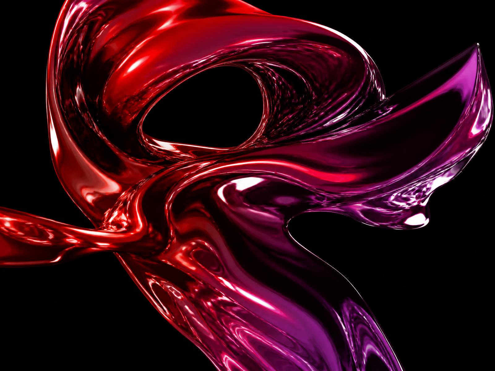 Escultura líquida en rojo y magenta representando la creatividad de Muviral